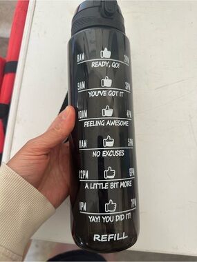 Black Motivational Water Bottle